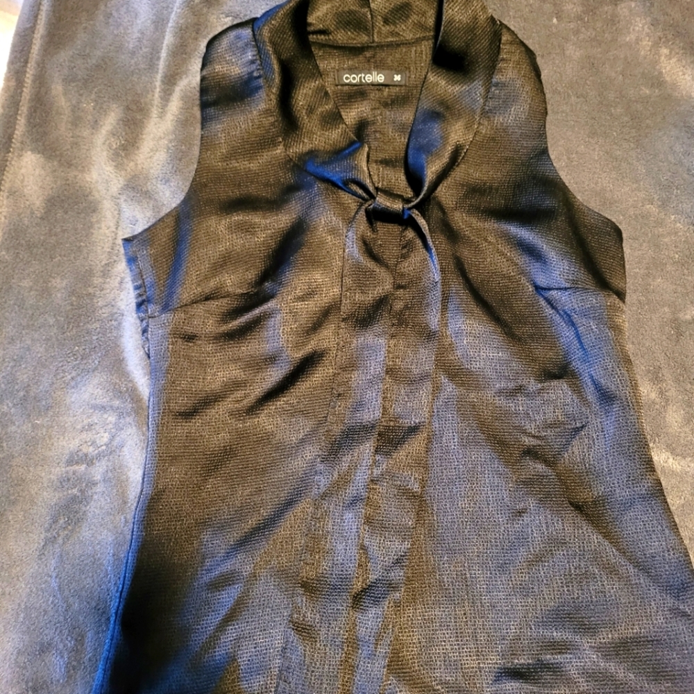 Silk black top